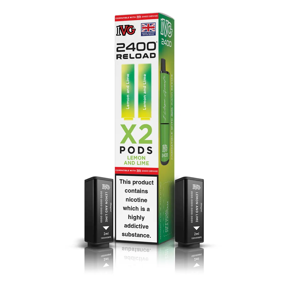Ivg 2400 Reload X2 Lemon Lime Pods 1