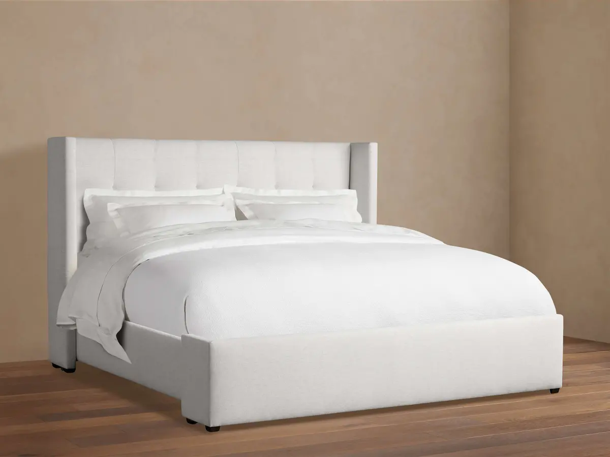 Wyller Box-Tufted Bed With Low Footboard 1