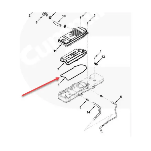 Mopar 68005162Aa 6.7L Cummins Crankcase Breather Gasket 2