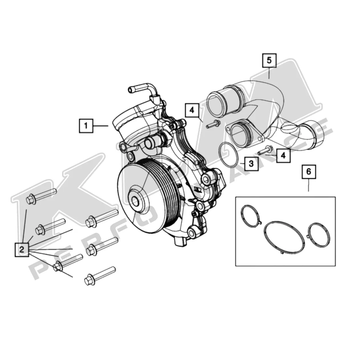 Mopar 68147596Aa Water Pump Seal Kit 1