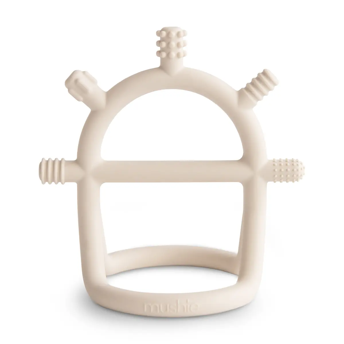 Mushie No-Drop Sensory Teether 1