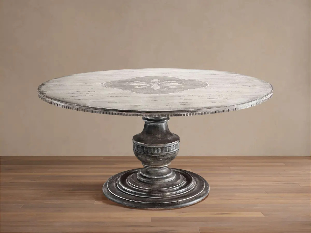 Florence Center Floral Bell’Arte Round Dining Table 1