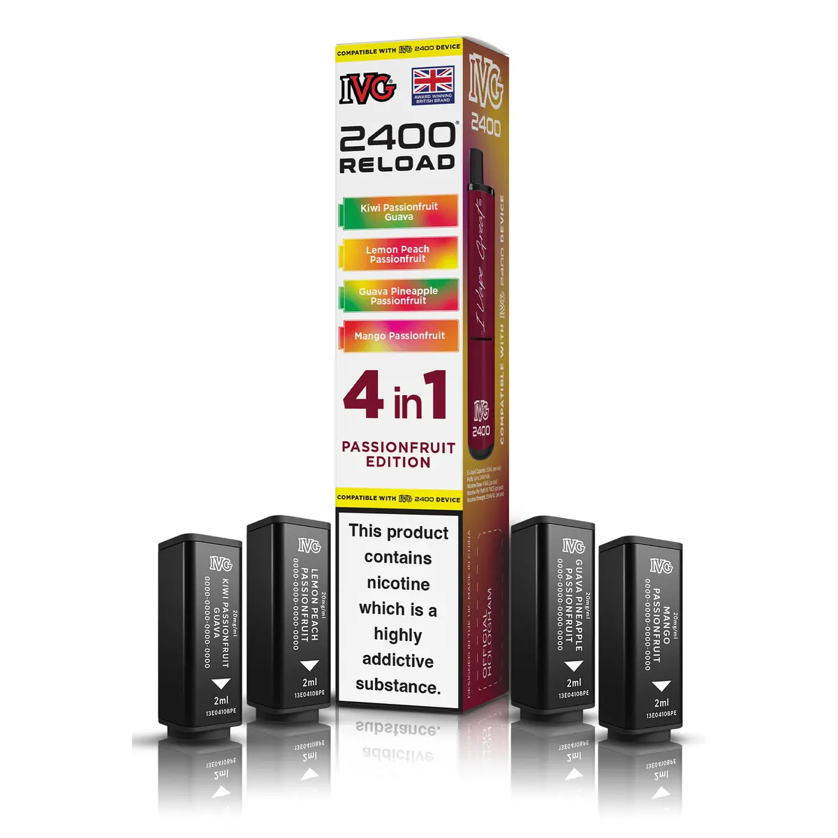 Ivg 2400 Reload 4-In-1 Passionfruit Edition Pods 1