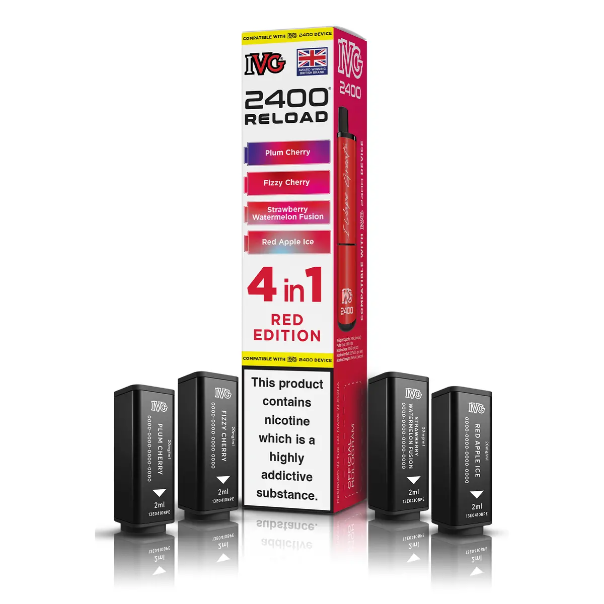 Ivg 2400 Reload 4-In-1 Red Edition Pods 1
