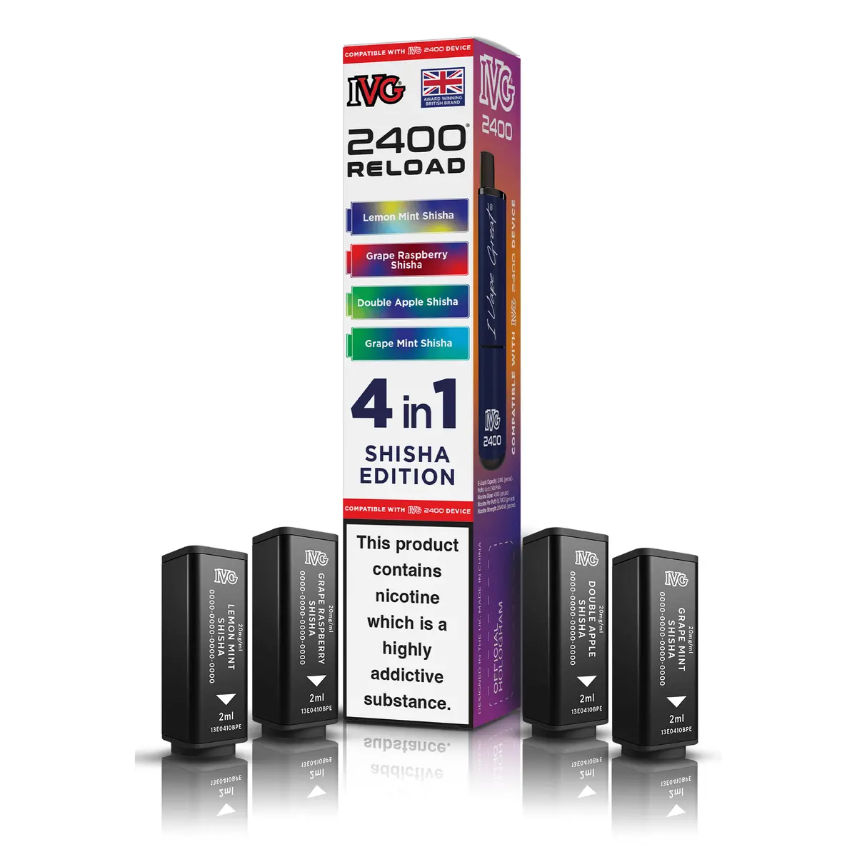 Ivg 2400 Reload 4-In-1 Shisha Edition Pods 1