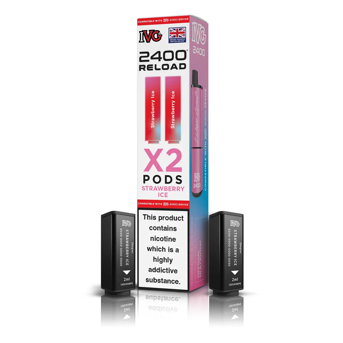 Ivg 2400 Reload X2 Strawberry Ice Pods 1