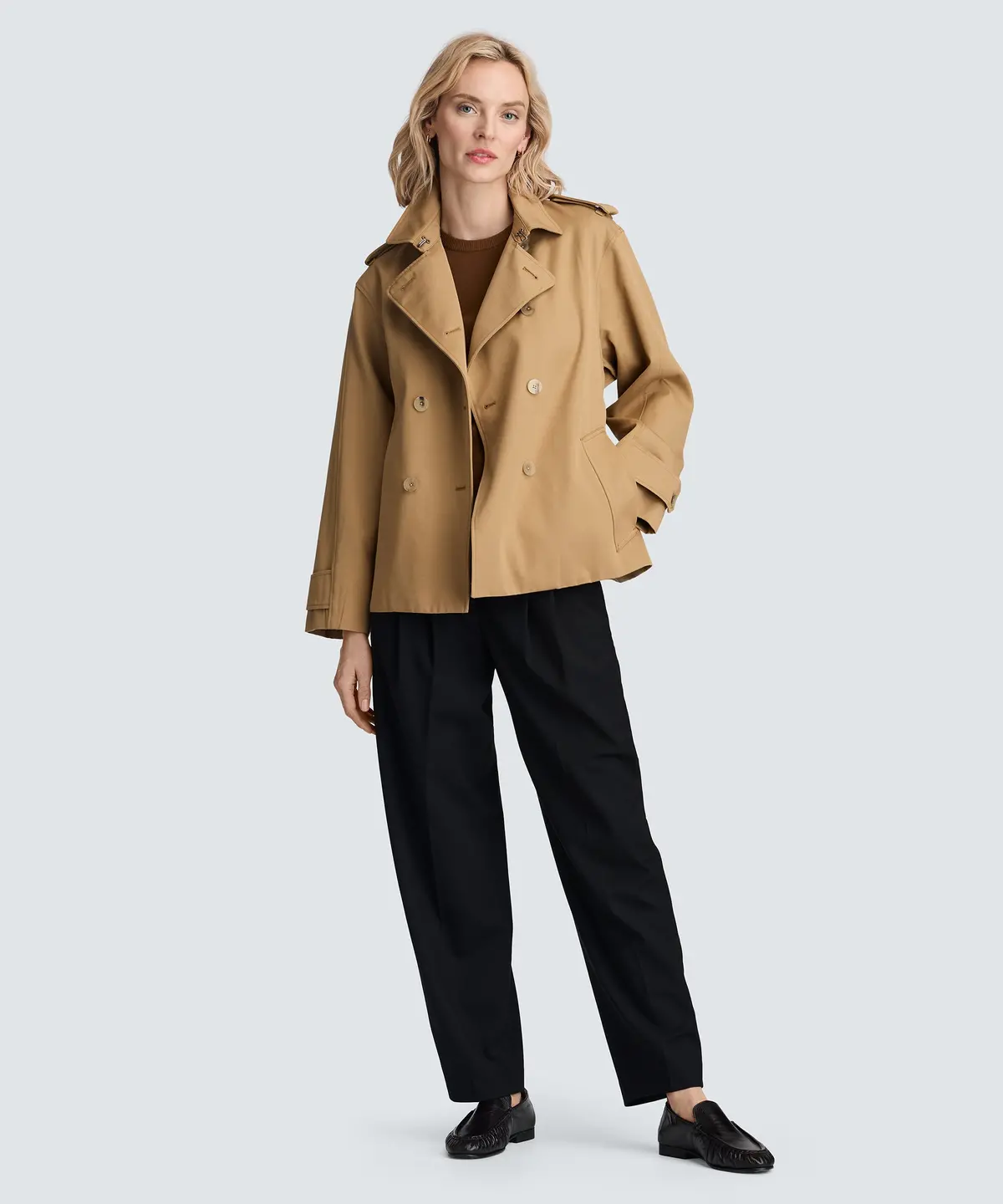Women's Merino Short Trench Coat 1