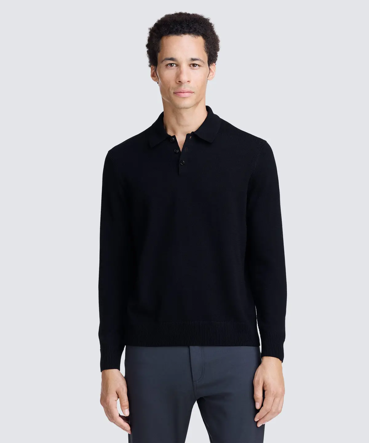 Men's Merino Knit Long Sleeve Polo 1