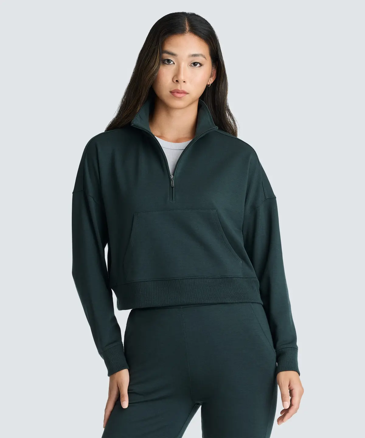 Women's Merino Cropped Quarter Zip 6