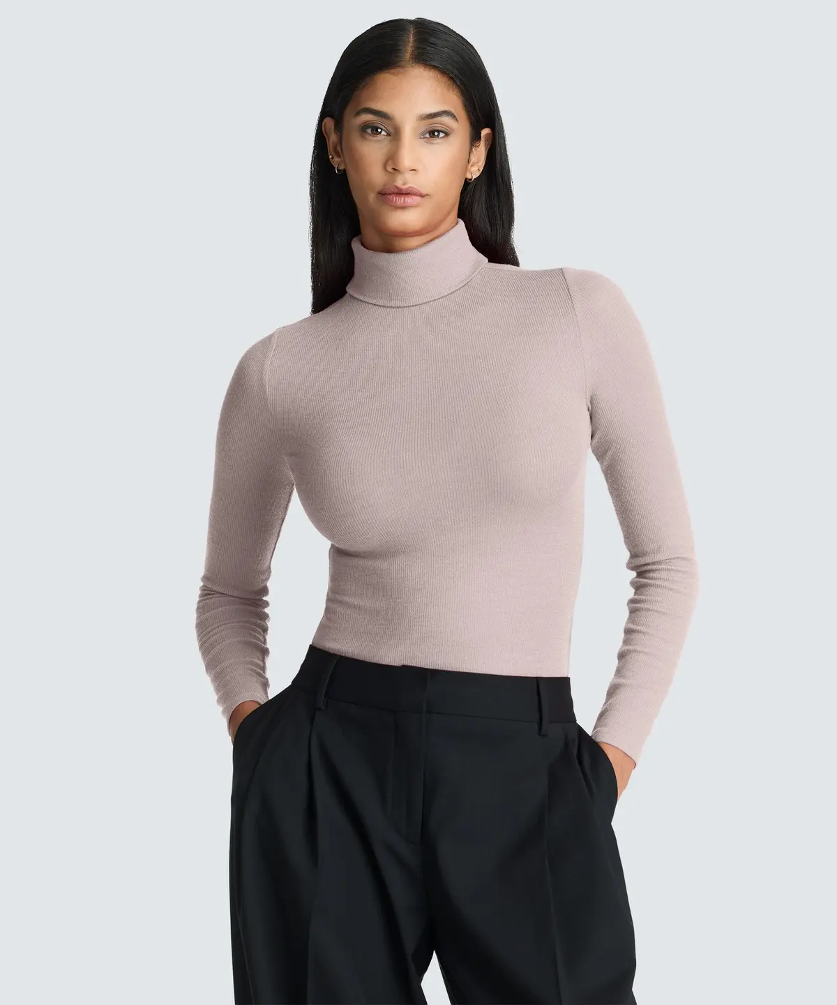 Women's Rib Turtle Neck Long Sleeve 11