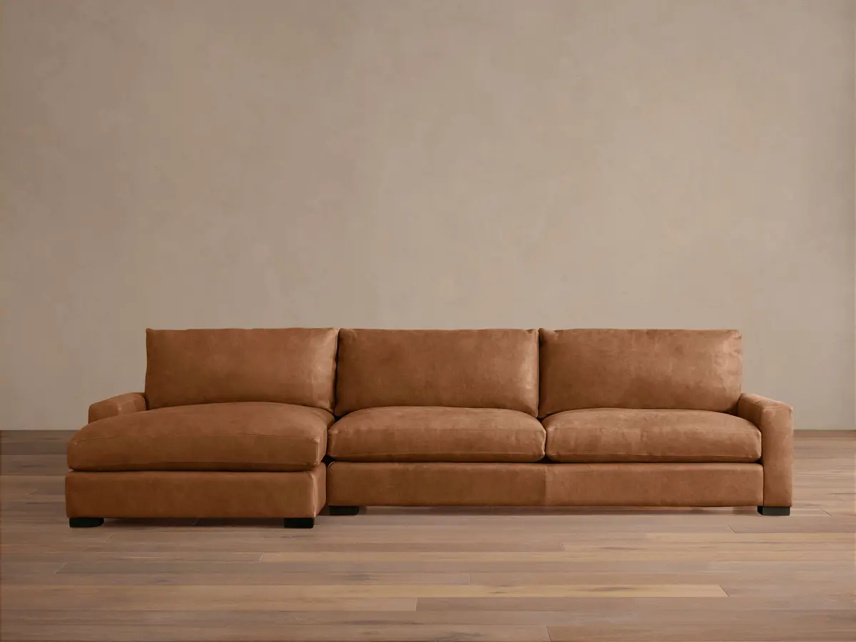 Remington Leather Two-Piece Chaise Sectional 1