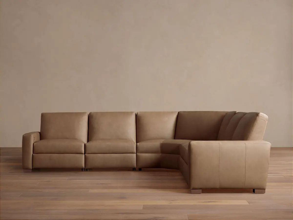 Remington Leather Five-Piece Motion Corner Sectional 1