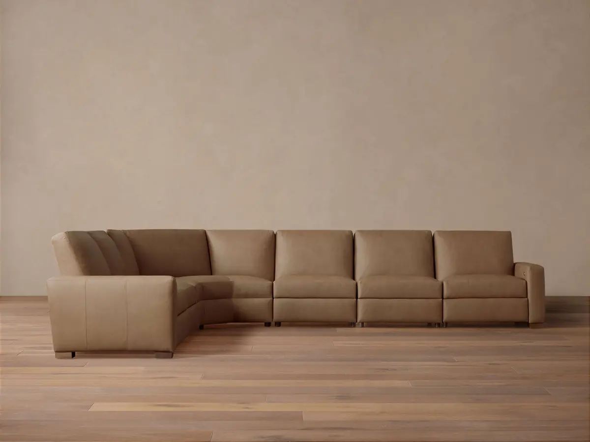 Remington Leather Six-Piece Motion Sectional 1