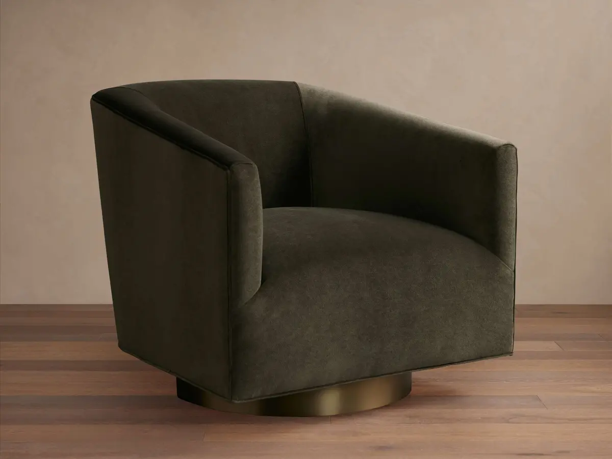 Ellison Metal Plinth Swivel Chair 1