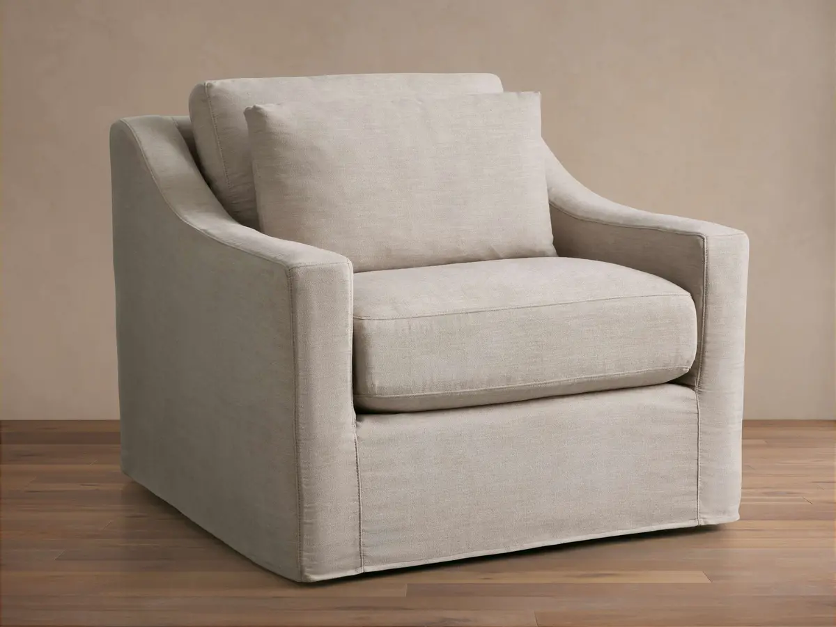 Ashby Slipcovered Swivel Chair 1