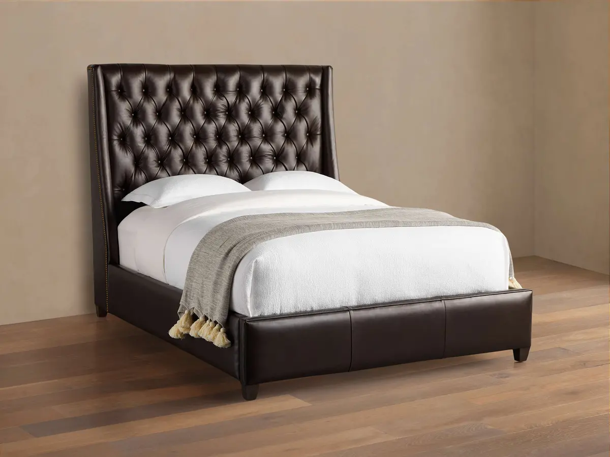 Devereaux Leather Tufted Bed 1