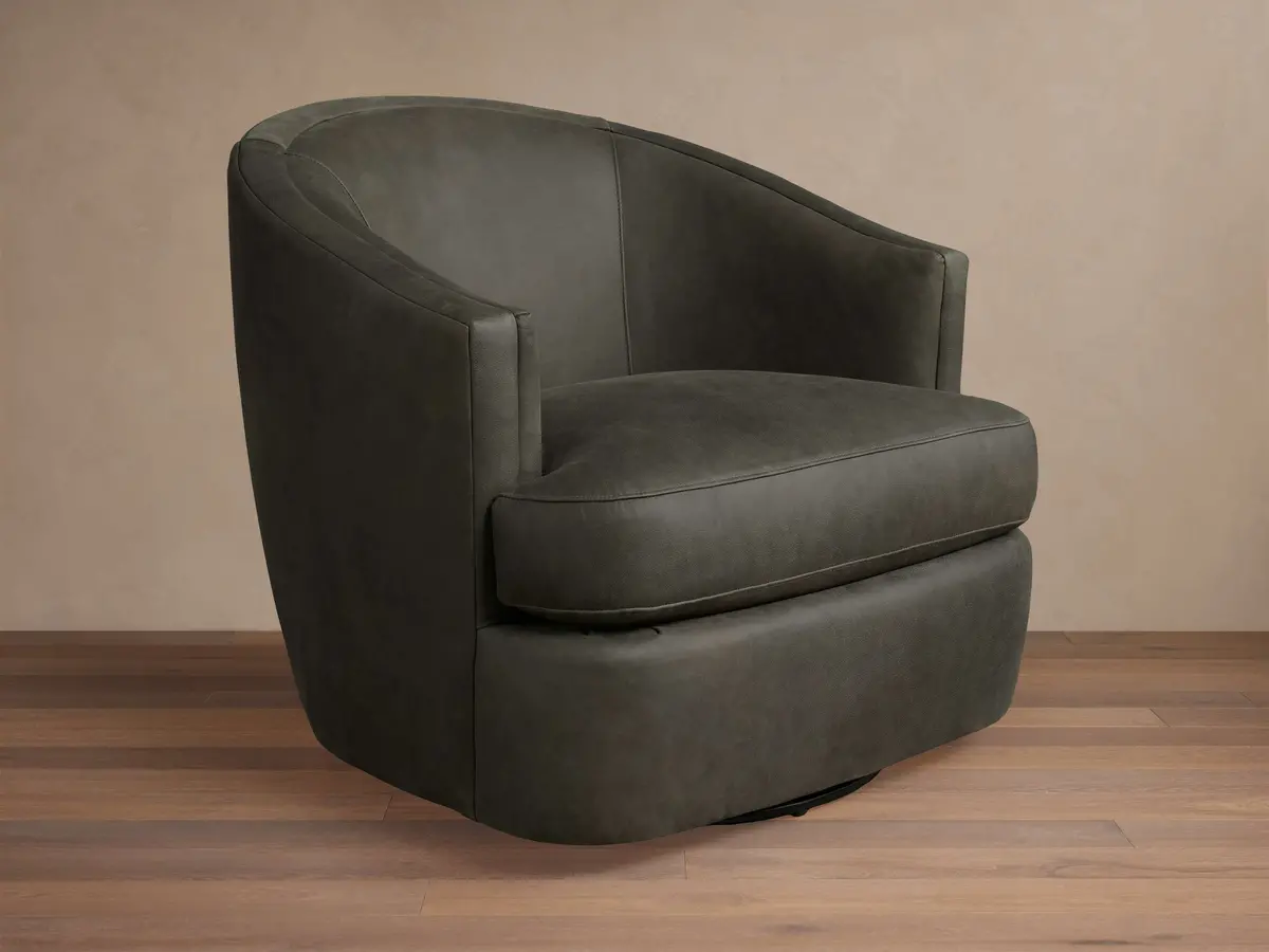 Kieran Leather Swivel Chair 1