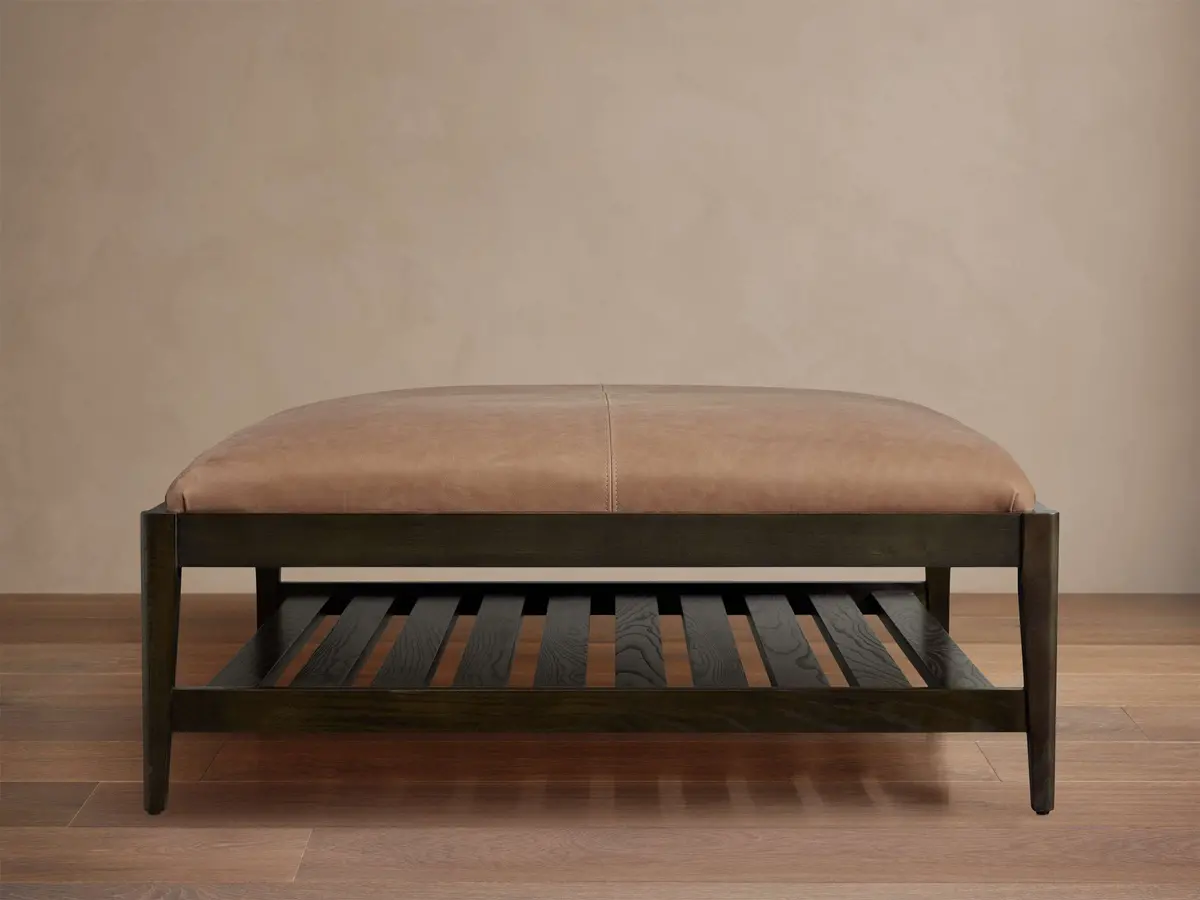 Kent Leather Ottoman 1