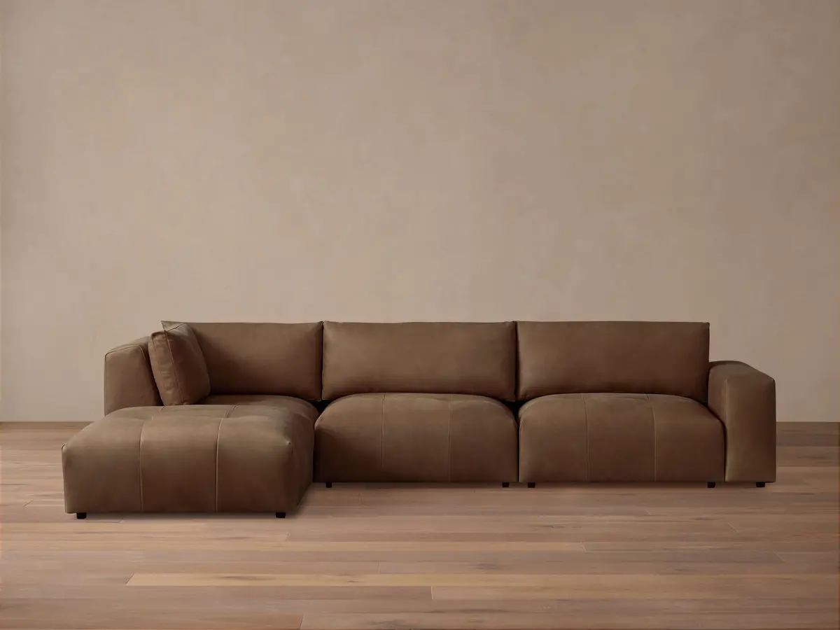 Keegan Leather Four-Piece Sectional 1