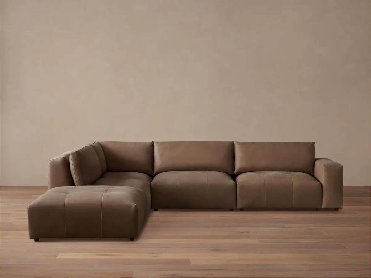 Keegan Leather Five-Piece Sectional 1