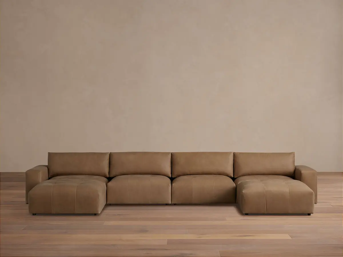 Keegan Leather Six-Piece Sectional 1