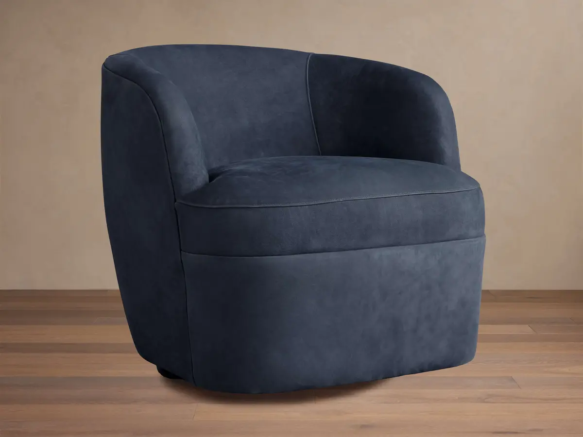 Mercer Nubuck Leather Swivel Chair 1
