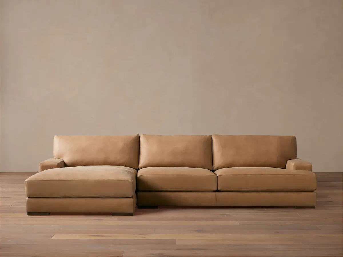 Norwalk Leather Two-Piece Chaise Sectional 1