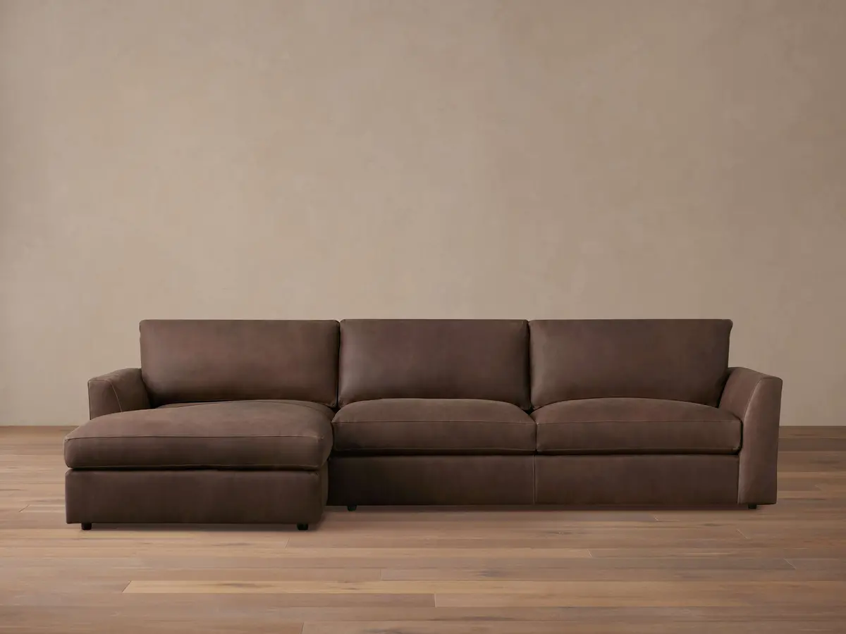 Vernon Leather Two-Piece Chaise Sectional 1