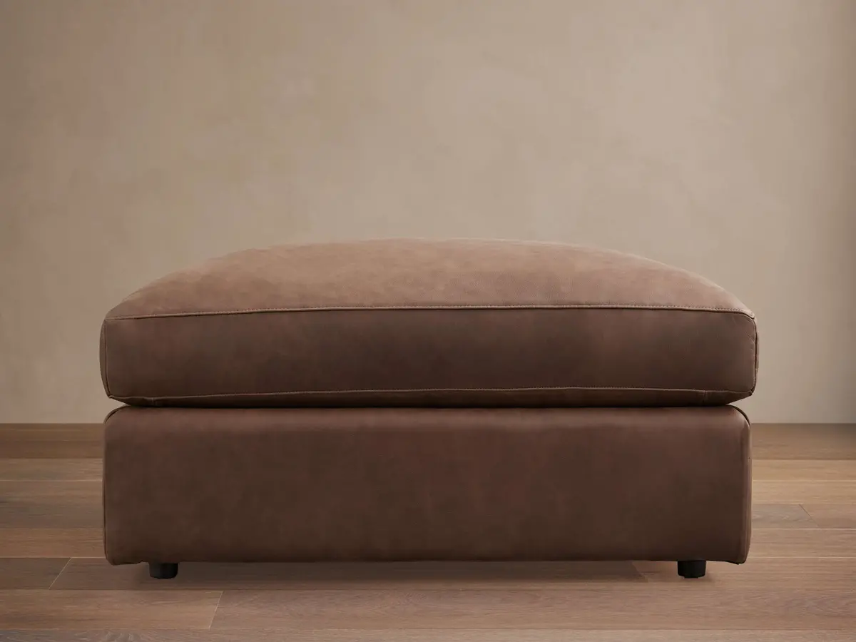 Vernon Leather Ottoman 1
