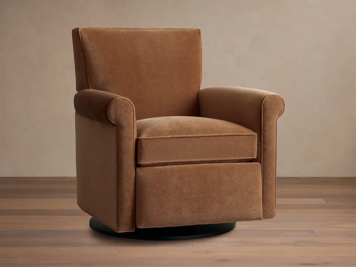 Rudy Rolled Arm Swivel Recliner 1