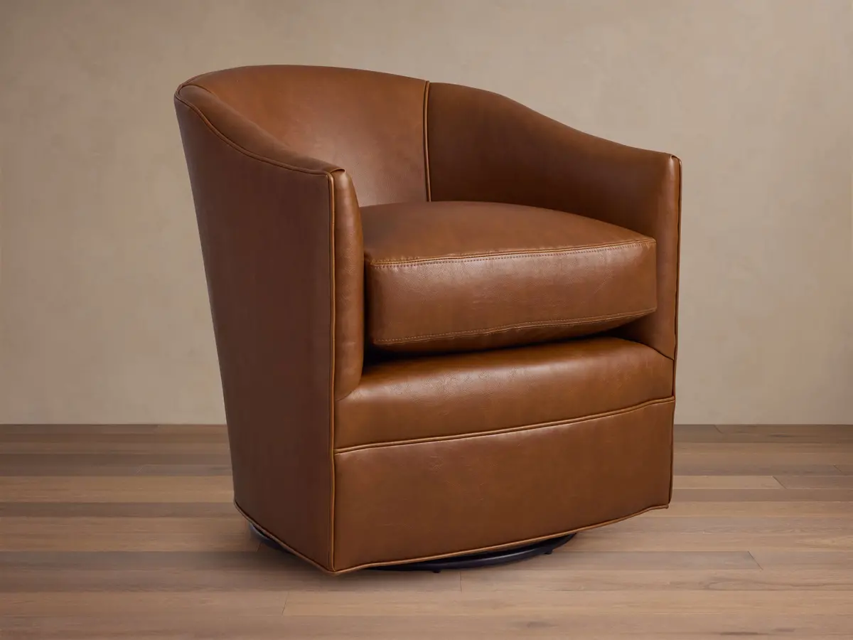Giles Faux Leather Swivel Chair 1