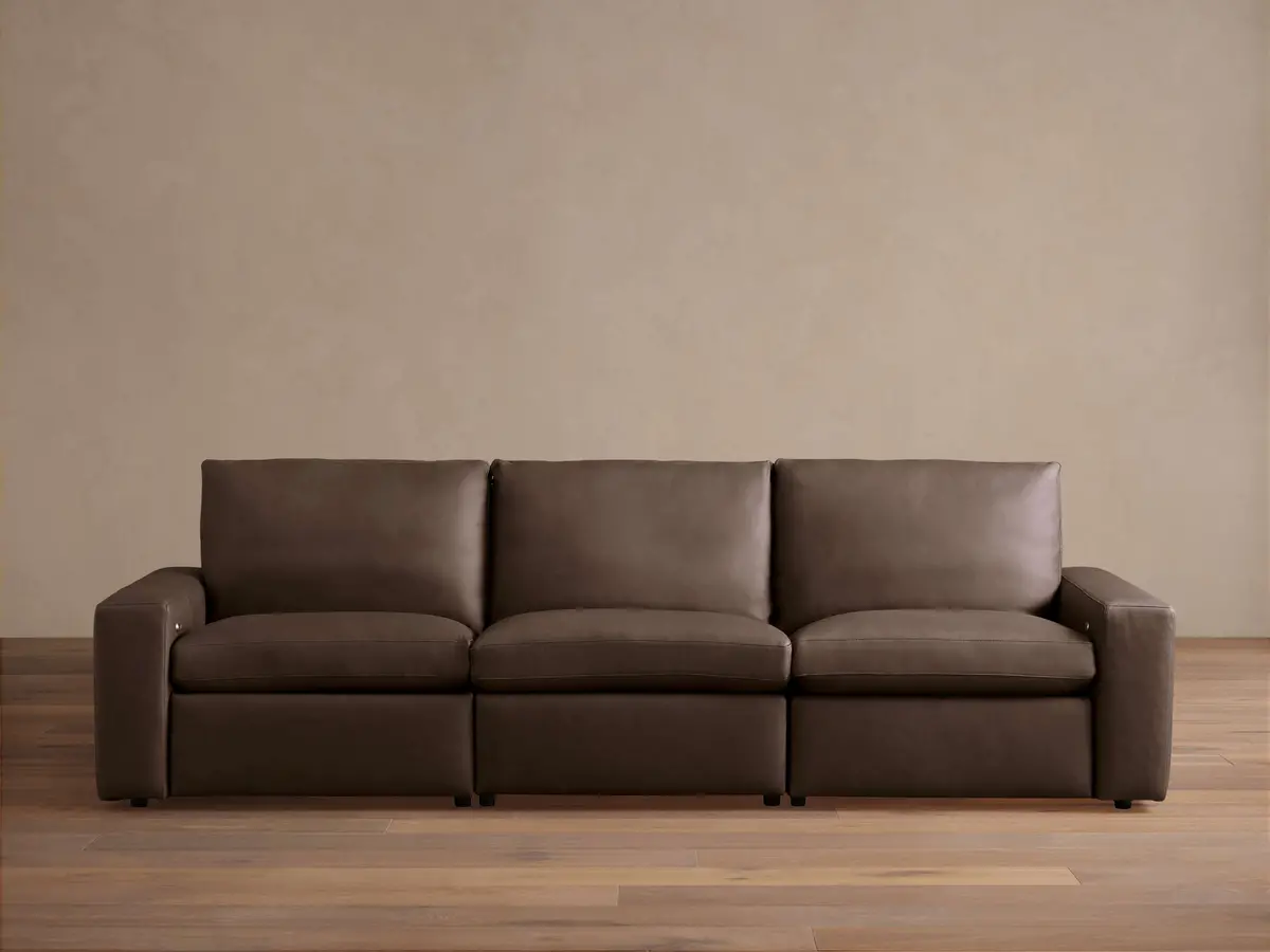 Kipton Wide-Arm Leather Three-Piece Motion Modular Sofa 1