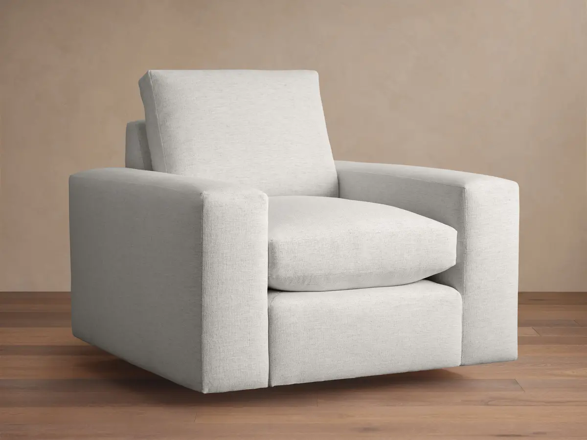 Kipton Wide Arm Swivel Chair In Nomad Snow 1