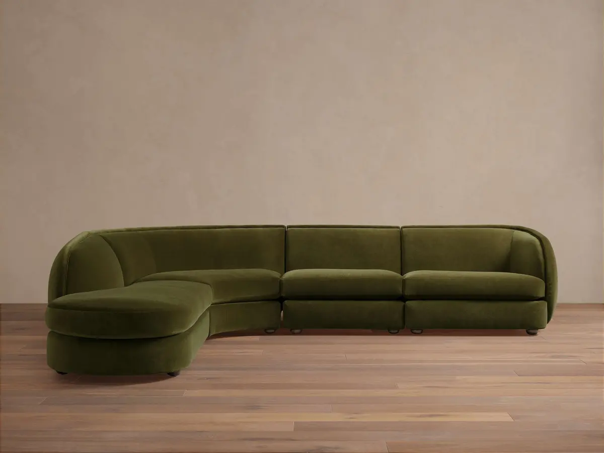 Milana Four-Piece Bumper Sectional 1
