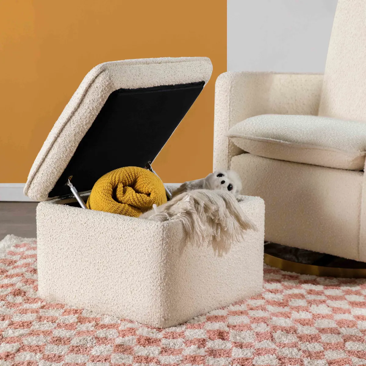 Cali Storage Ottoman In Boucle 1