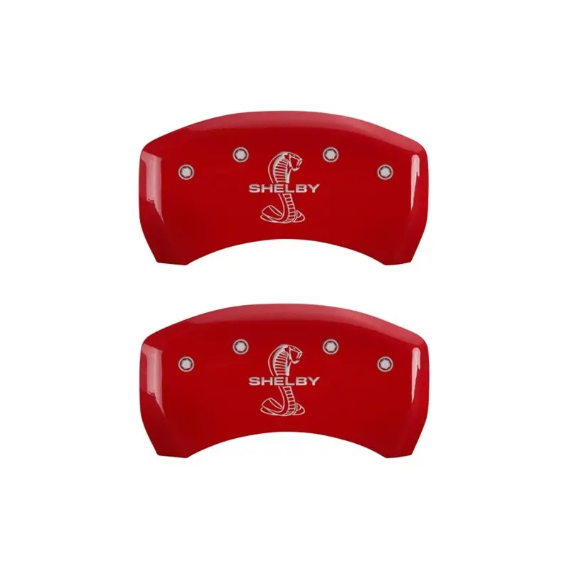 Mgp Rear Caliper Cover Set – Engraved Tiffany Snake Design, Red Finish With Silver Chrome Highlights 1
