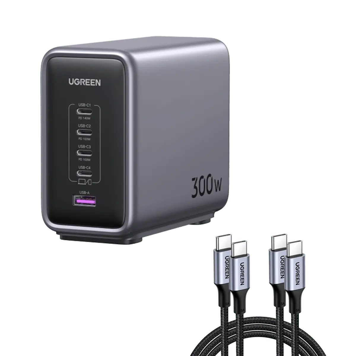 (Bundle) Nexode 300W Charger + 6.6Ft 100W Usb-C Cable 2 Pack 1