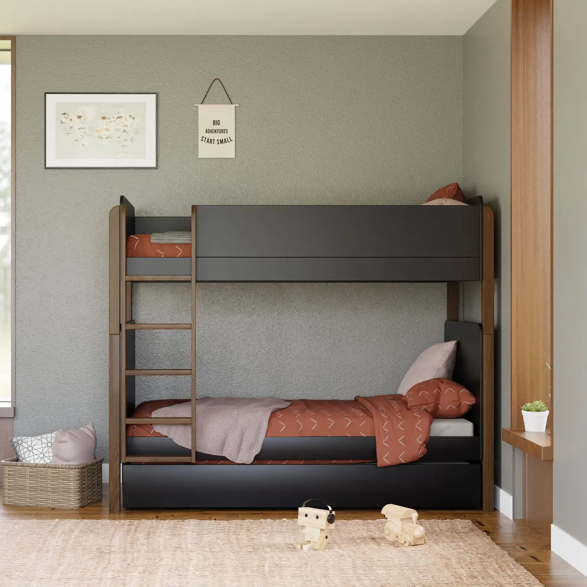Tiptoe Twin Storage Trundle Bed 1