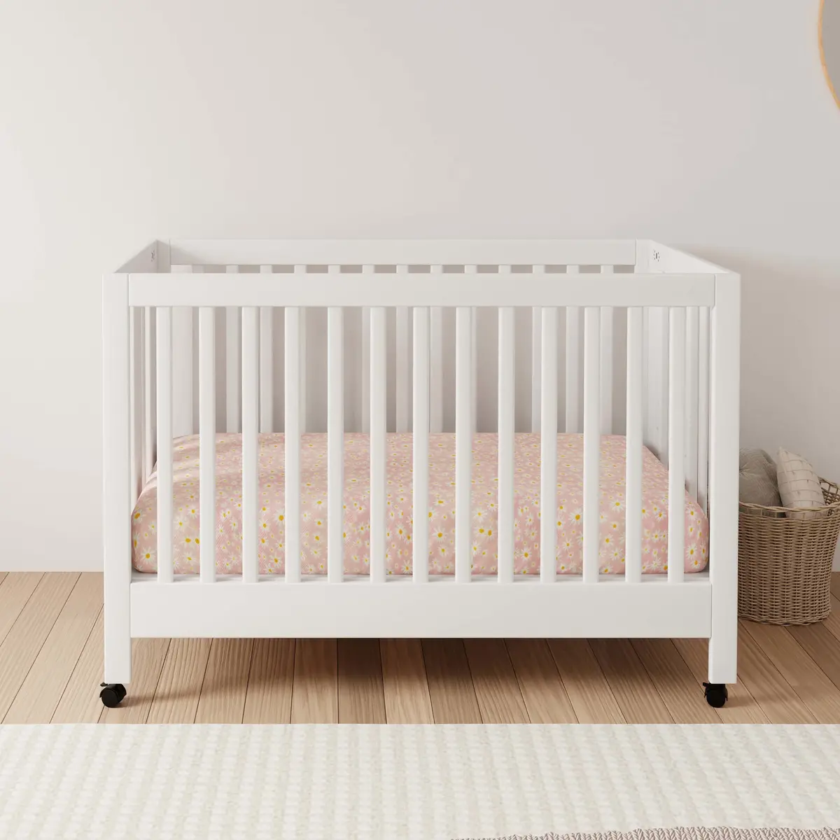 Maki Portable Folding Crib With Toddler Bed Conversion Kit 1