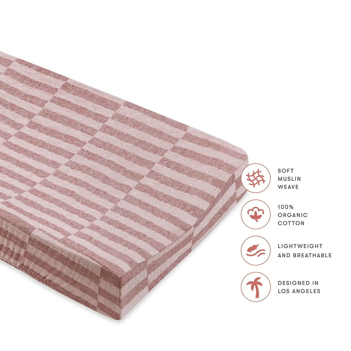 Quilted Changing Pad Cover In Gots Certified Organic Muslin Cotton 1