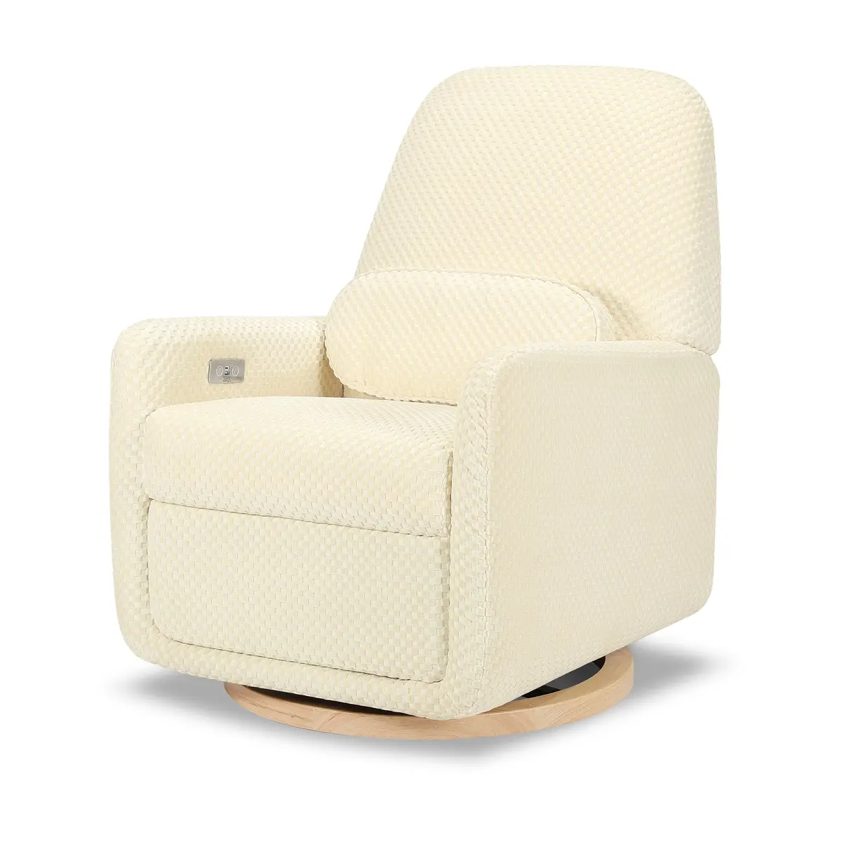 Arc Electronic Recliner And Swivel Glider In Velvet Checker With Usb Port 1