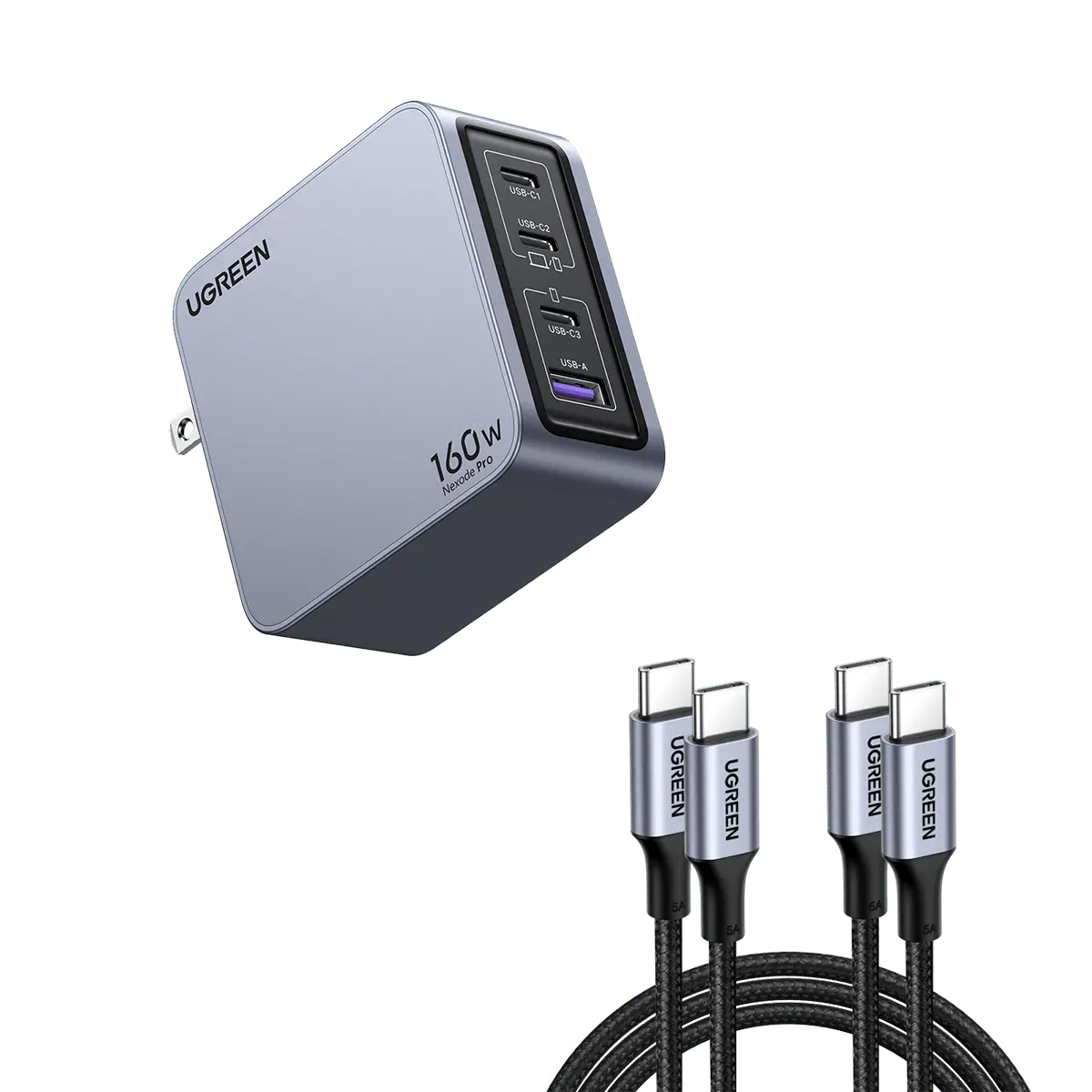 Nexode Pro 160W + 6.6Ft 100W Usb-C Cable 2 Pack 1