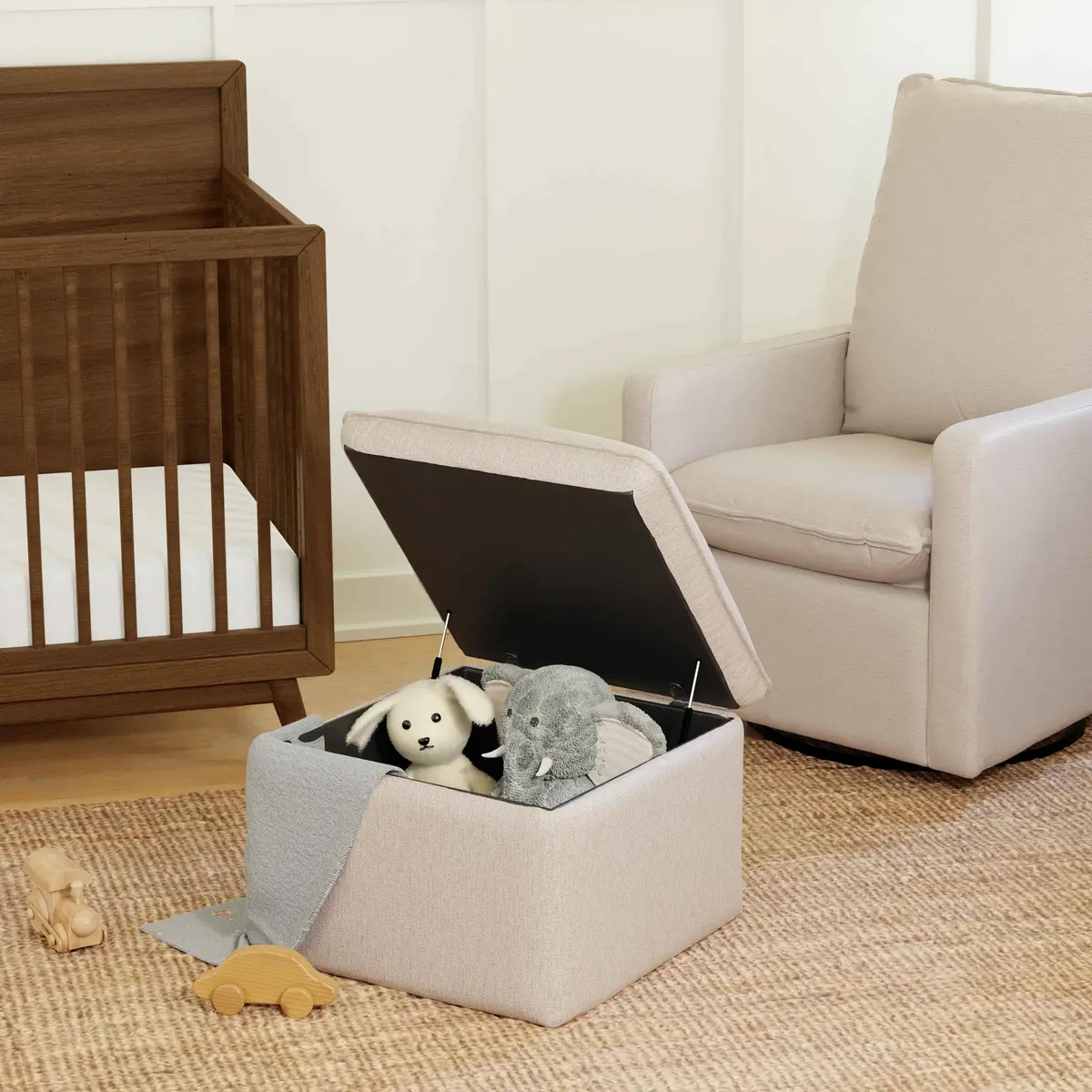 Cali Storage Ottoman In Eco-Performance Fabric | Water Repellent & Stain Resistant 1