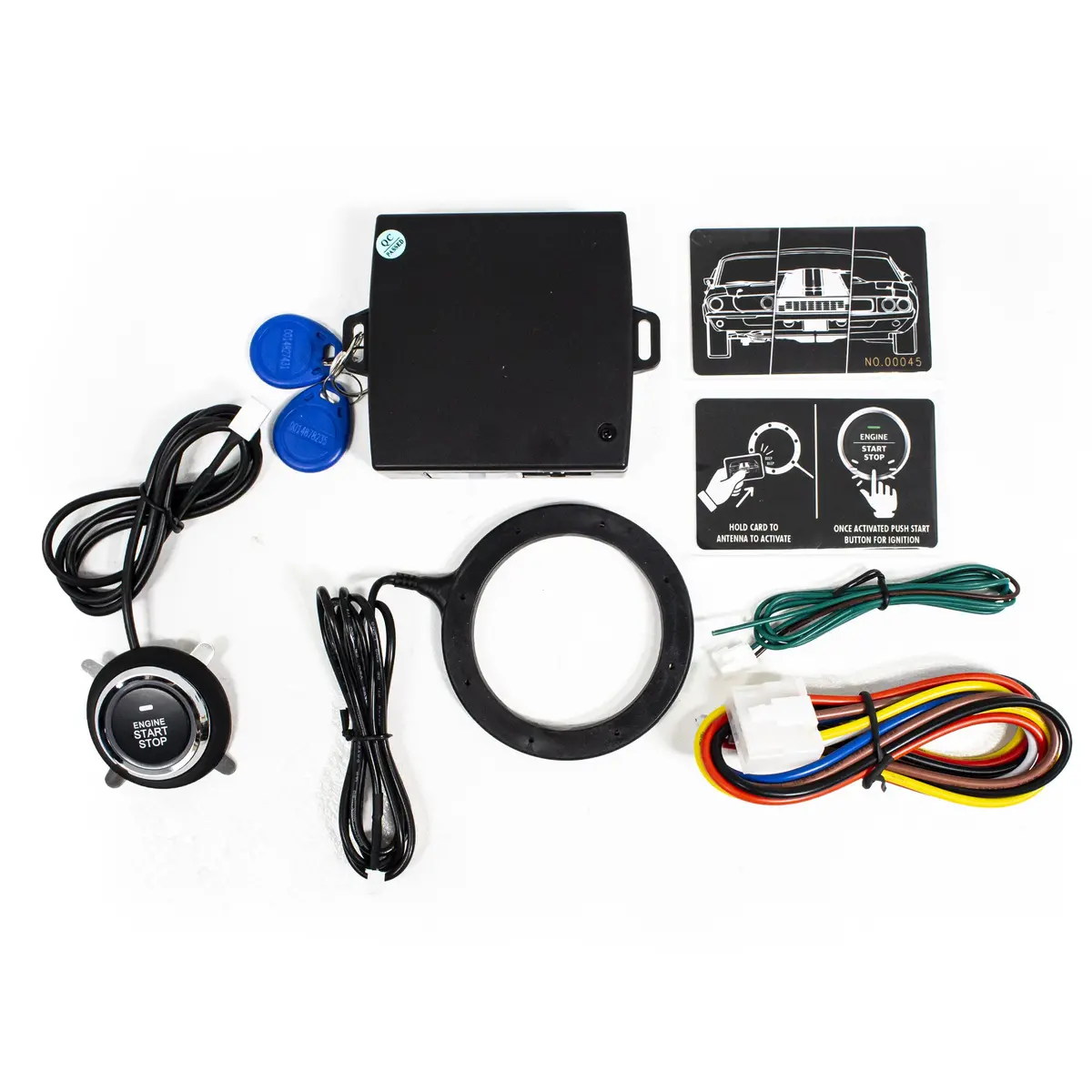 Universal Rfid 12V Ignition Switch Engine Start Push Button System Anti Theft Kit – Black 1
