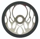 14" Chrome Aluminum Steering Wheel Genuine Leather Half Wrap 6 Bolt- Chrome 1