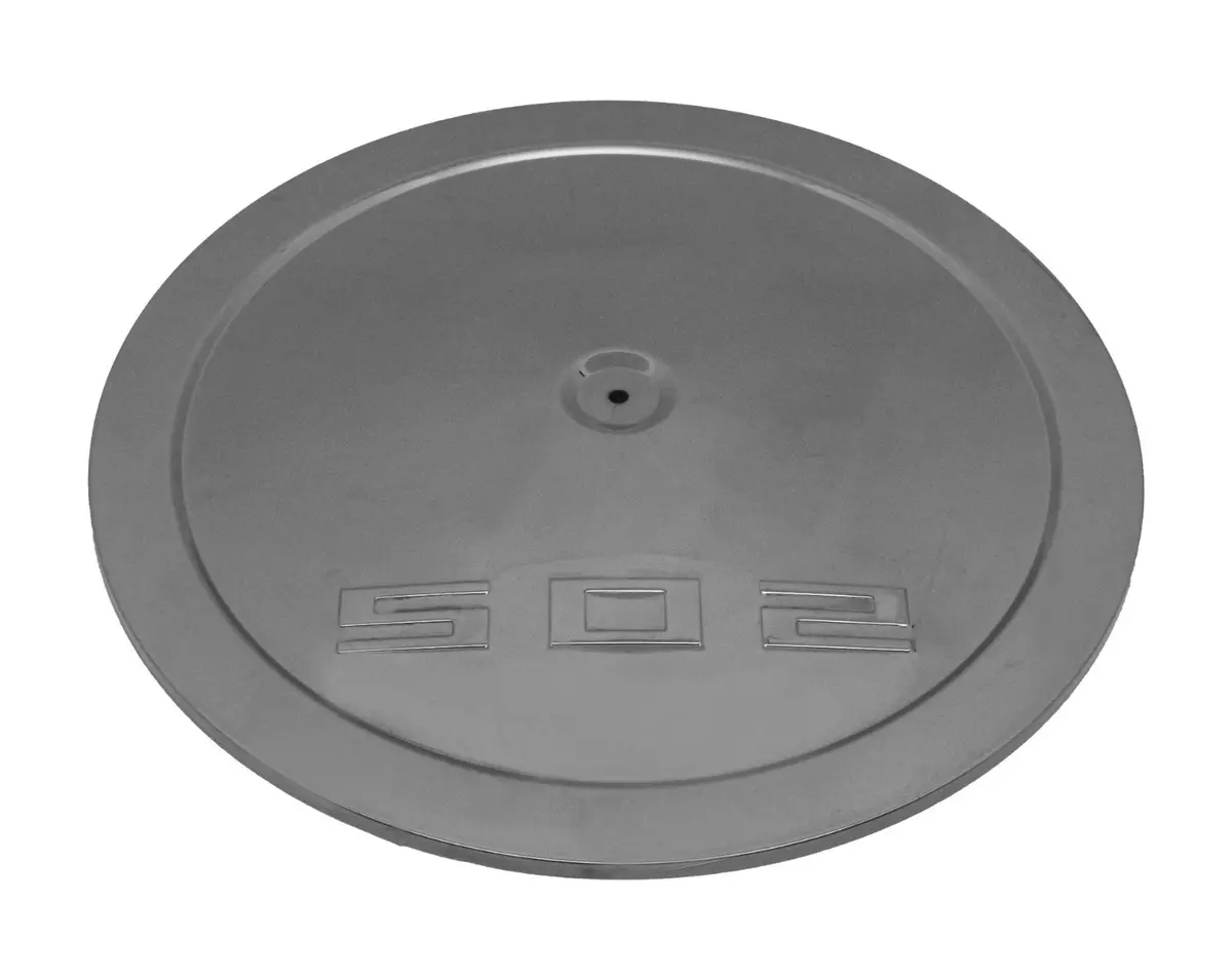 Chevy-Ford-Mopar Steel 16" Air Cleaner With 502 Logo Top - Black Chrome 1