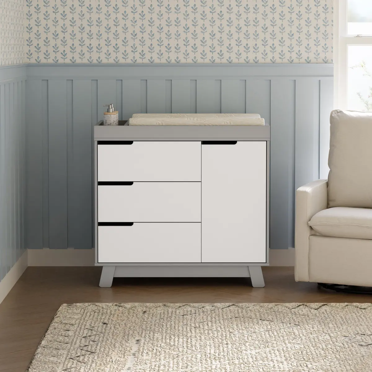 Hudson 3-Drawer Changer Dresser With Removable Changing Tray 1