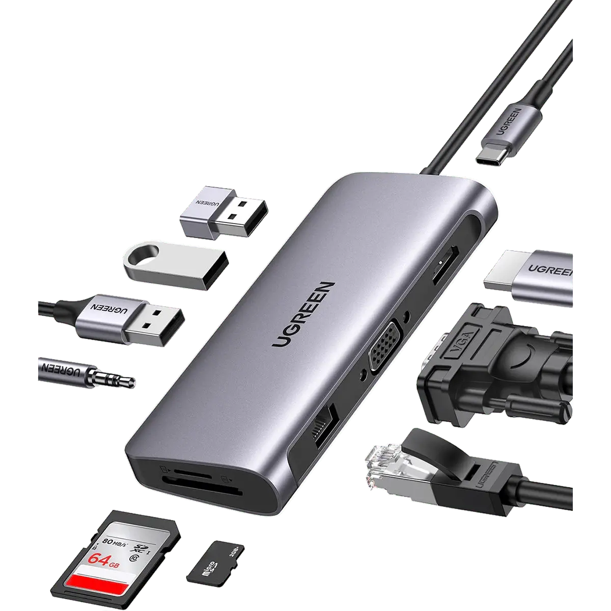 Ugreen 10-In-1 4K Hdmi Usb C Hub 1