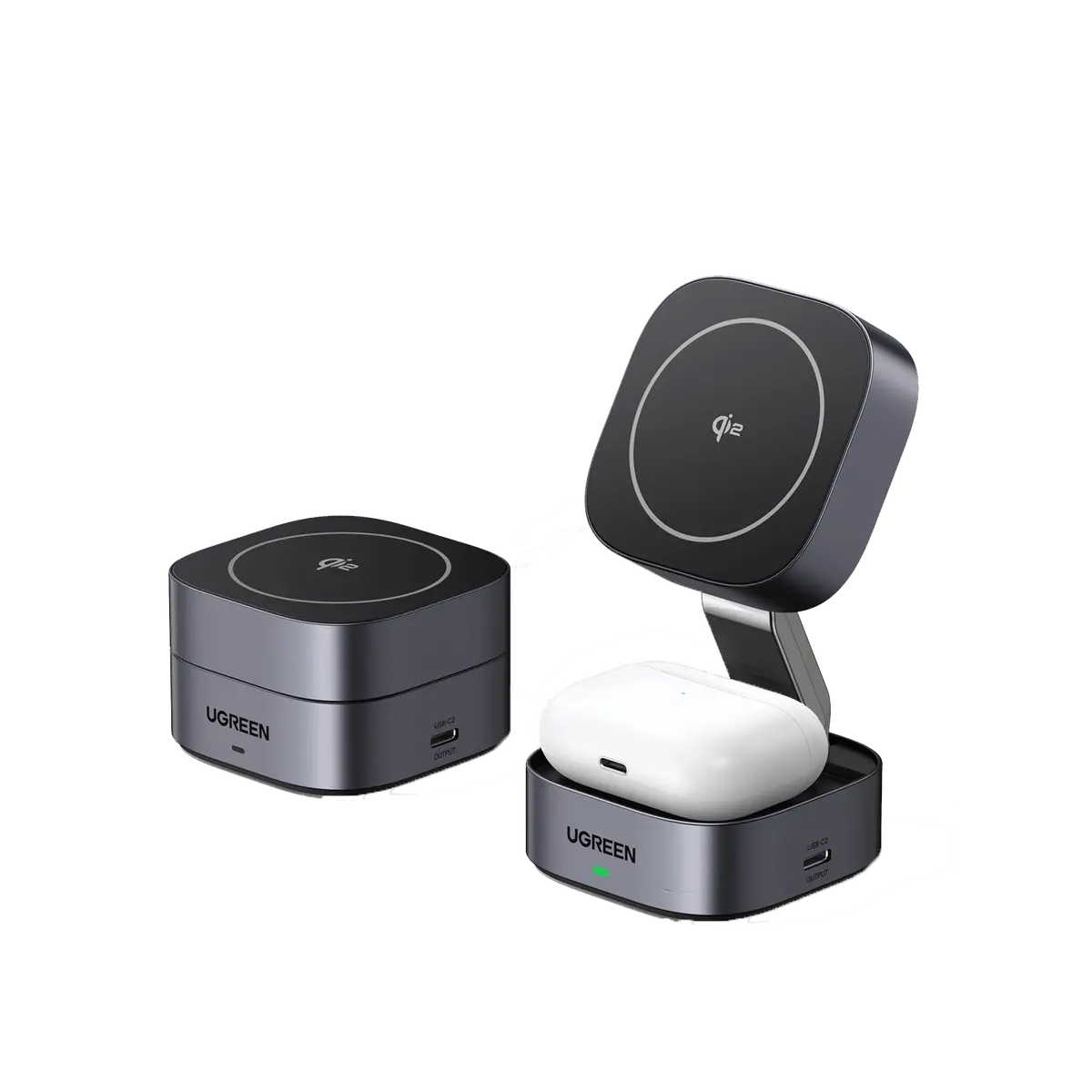 Ugreen 2-In-1 Qi2 Magnetic Foldable Fast Charging Station 1