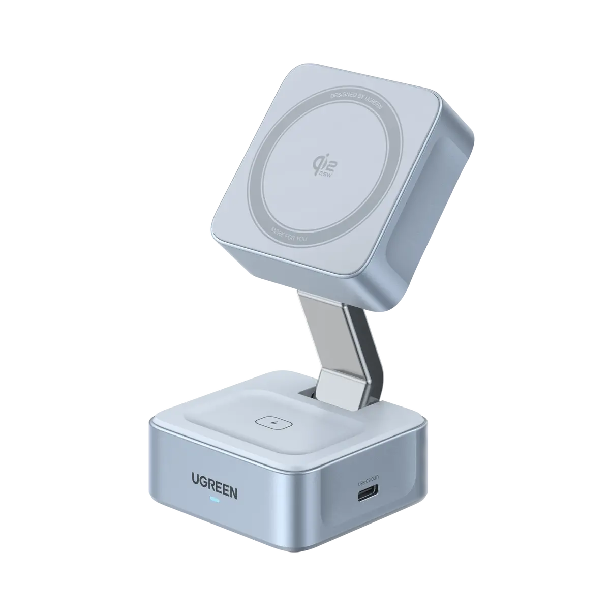 Ugreen Magflow 2-In-1 Magnetic Wireless Charger (Qi2 25W, Magsafe-Compatible) 1